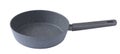 New granite frying pan isolated on white background, top view. Empty fry pan with handle. Royalty Free Stock Photo