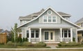 House Home New Gray Exterior Front Elevation Roof Details Royalty Free Stock Photo