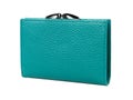 New green blue wallet of cattle leather