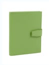 New green wallet of genuine cattle leather isolated