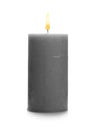 New grey wax candle isolated Royalty Free Stock Photo