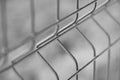 New grid fence closeup. Perspective view. Selective focus