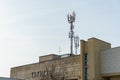 New GSM antennas on the roof of a residential building in the city for transmitting a 5g signal are a danger to human health.