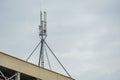 New GSM antennas on the roof of a residential building in the city for transmitting a 5g signal are a danger to human health.