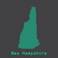 New Hampshire abstract dots state map. Dotted style.