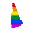 New Hampshire LGBT flag map. Vector illustration Royalty Free Stock Photo