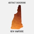 New Hampshire map in geometric polygonal,mosaic style.