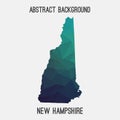New Hampshire map in geometric polygonal,mosaic style.