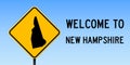 New Hampshire map on road sign. Royalty Free Stock Photo