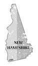 New Hampshire State and Date Map Grunged