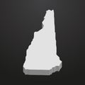 New Hampshire State map in gray on a black background 3d