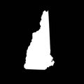 New Hampshire State Outline Vector Minimalist White on Black Design Royalty Free Stock Photo