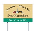 New Hampshire Welcome road sign Royalty Free Stock Photo