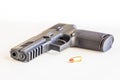 Modern handgun white background isolated close up Royalty Free Stock Photo