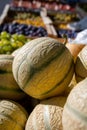 New harvest of sweet honey melons from Cavaillon, Provence, France Royalty Free Stock Photo