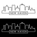 New Haven skyline. Linear style.