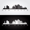 New Haven, USA skyline and landmarks silhouette