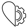 New heart gear printing icon outline vector. Science organ Royalty Free Stock Photo