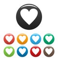 New heart icons set simple
