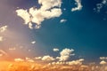 A new heaven concept: Dramatic sky with orange clouds dawn texture background. Summertime Royalty Free Stock Photo