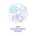 New high efficiency motors blue gradient concept icon