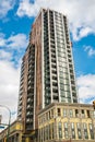 New high-rise residential apartment buildings in Canada. Modern complex of apartment buildings. Real estate development Royalty Free Stock Photo