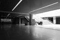 The new high-speed railway station hall black and white image
