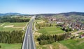 New motorway Zakopianka in Poland Royalty Free Stock Photo