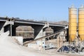 New highway under construction. A new bridge freeway made of concrete and metal to pass traffic from big city Royalty Free Stock Photo