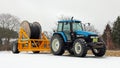 New Holland 8160 Tractor with Power Cable on Trailer