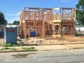 New Home Being Built in Suburban Neighborhood Royalty Free Stock Photo