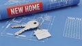 New Home Blueprint Keys House Plan Royalty Free Stock Photo