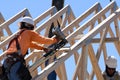 New Home Construction Framing In The Southwest. Royalty Free Stock Photo