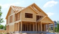 New Home Construction Framed with Wood Studs Royalty Free Stock Photo