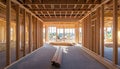 New Home Construction Framed with Wood Studs Royalty Free Stock Photo