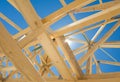 New home construction framing. Royalty Free Stock Photo