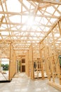 New home construction framing. Royalty Free Stock Photo