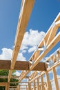 New home construction framing.Fragment. Royalty Free Stock Photo