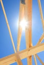 New home construction framing. Fragment. Royalty Free Stock Photo