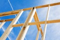 New home construction framing. Fragment. Royalty Free Stock Photo