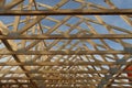 New Home Construction Framing in the progress of building a new house Royalty Free Stock Photo