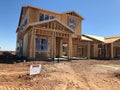 New Home Construction Framing In The Southwest. Royalty Free Stock Photo