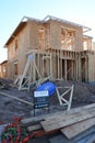 New Home Construction Framing In The Southwest. Royalty Free Stock Photo