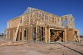 New Home Construction Framing In The Southwest. Royalty Free Stock Photo