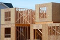 new home construction framing wall studs estate Royalty Free Stock Photo