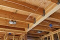 New home construction lights and ceiling, detail Royalty Free Stock Photo