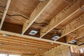 New home construction lights and ceiling, detail Royalty Free Stock Photo