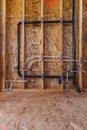 New home construction pipes and electrical, detail Royalty Free Stock Photo