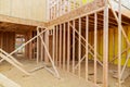 New Home Construction Site Framing. Royalty Free Stock Photo