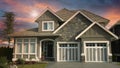 New Home Exterior Canada House Rock Siding Roofing Front Garage Royalty Free Stock Photo